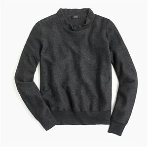 J.Crew Ruffle Neck Pullover Sweater Grey XS